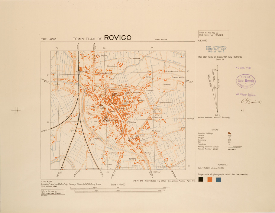 (N:27276) TOWN PLAN OF ROVIGO (SE001102) Carte e stampe antiche: riproduzione a colori su carta (formato A1)