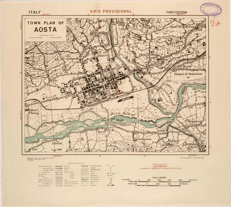 (N:27304) TOWN PLAN OF AOSTA (SE001130) Carte e stampe antiche: riproduzione a colori su carta (formato A1)