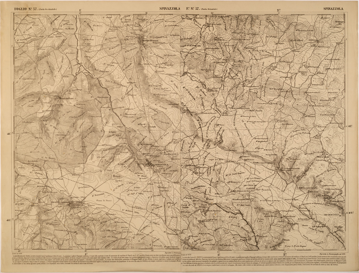 (N:27506) CARTA DELLE PROVINCE MERIDIONALI - FOGLIO 57 - SPINAZZOLA (SE001249) Carte e stampe antiche: riproduzione a colori su carta (formato A1)