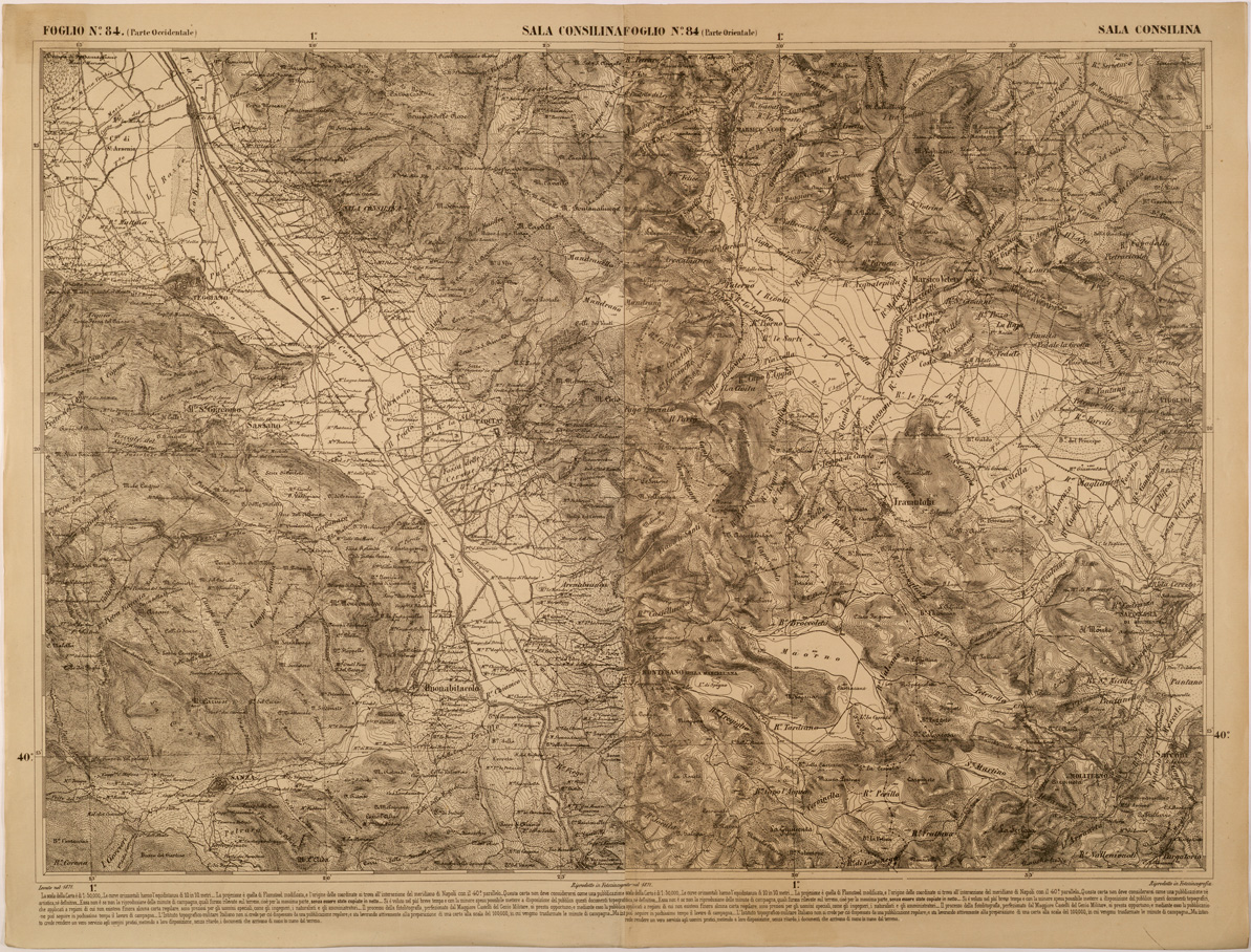 (N:27537) CARTA DELLE PROVINCE MERIDIONALI - FOGLIO 84 - SALA CONSILINA (SE001276) Carte e stampe antiche: riproduzione a colori su carta (formato A1)