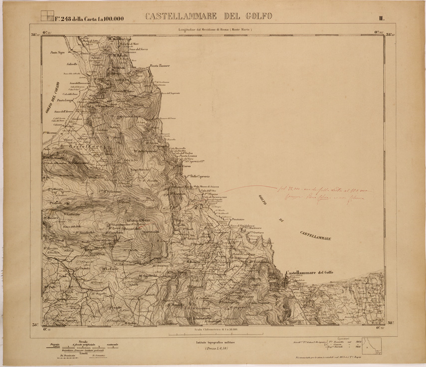 (N:27715) CASTELLMMARE DEL GOLFO FOGLIO 248 II. (SE001515) Carte e stampe antiche: riproduzione a colori su carta (formato A1)