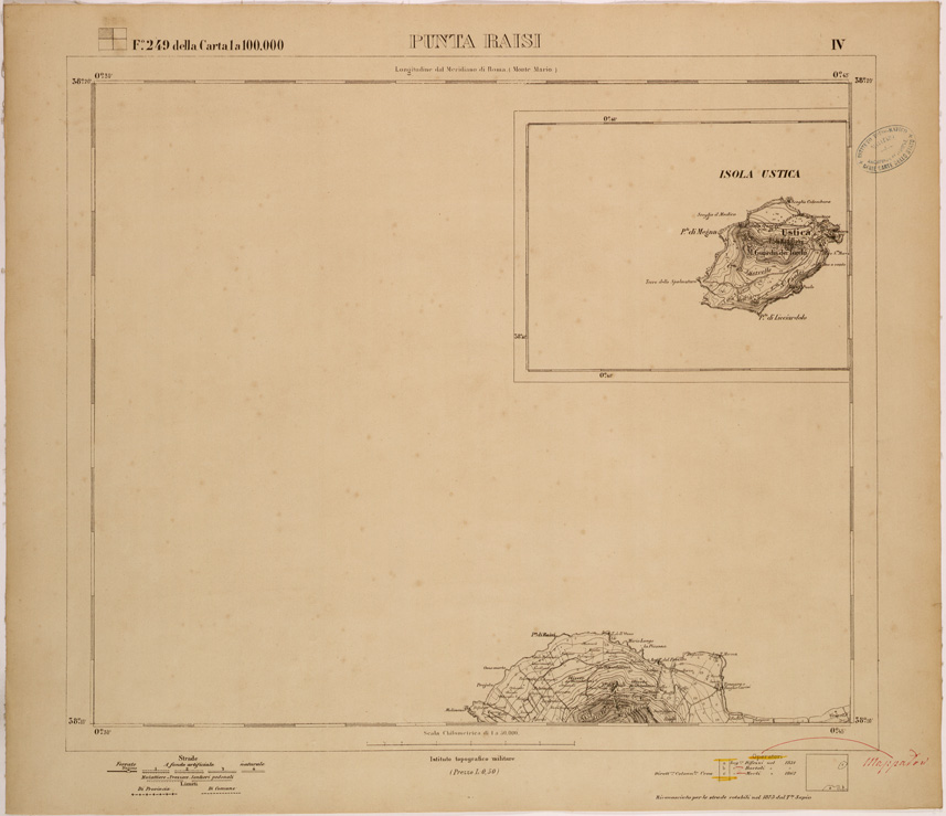 (N:27726) PUNTA RAISI - FOGLIO 249 IV. (SE001520) Carte e stampe antiche: riproduzione a colori su carta (formato A1)