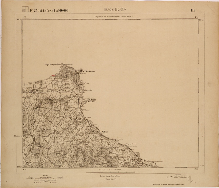 (N:27728) BAGHERIA - FOGLIO 250 III. (SE001522) Carte e stampe antiche: riproduzione a colori su carta (formato A1)