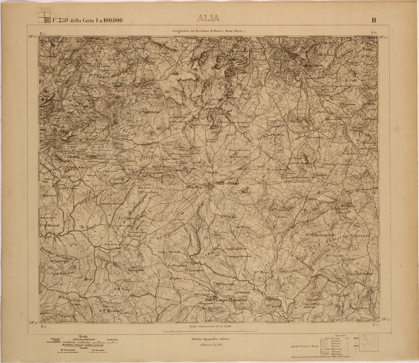(N:27752) ALIA - FOGLIO 259 II. (SE001546) Carte e stampe antiche: riproduzione a colori su carta (formato A1)