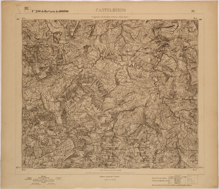 (N:27758) CASTELBUONO - FOGLIO 260 IV. (SE001552) Carte e stampe antiche: riproduzione a colori su carta (formato A1)