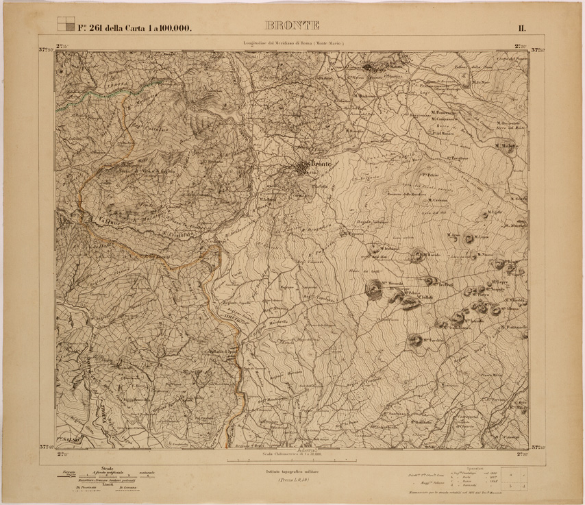 (N:27760) BRONTE - FOGLIO 261 II. (SE001554) Carte e stampe antiche: riproduzione a colori su carta (formato A1)