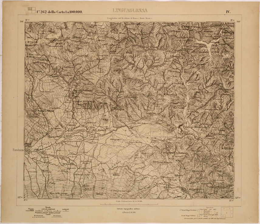 (N:27766) LINGUAGLOSSA - FOGLIO 262 IV. (SE001560) Carte e stampe antiche: riproduzione a colori su carta (formato A1)