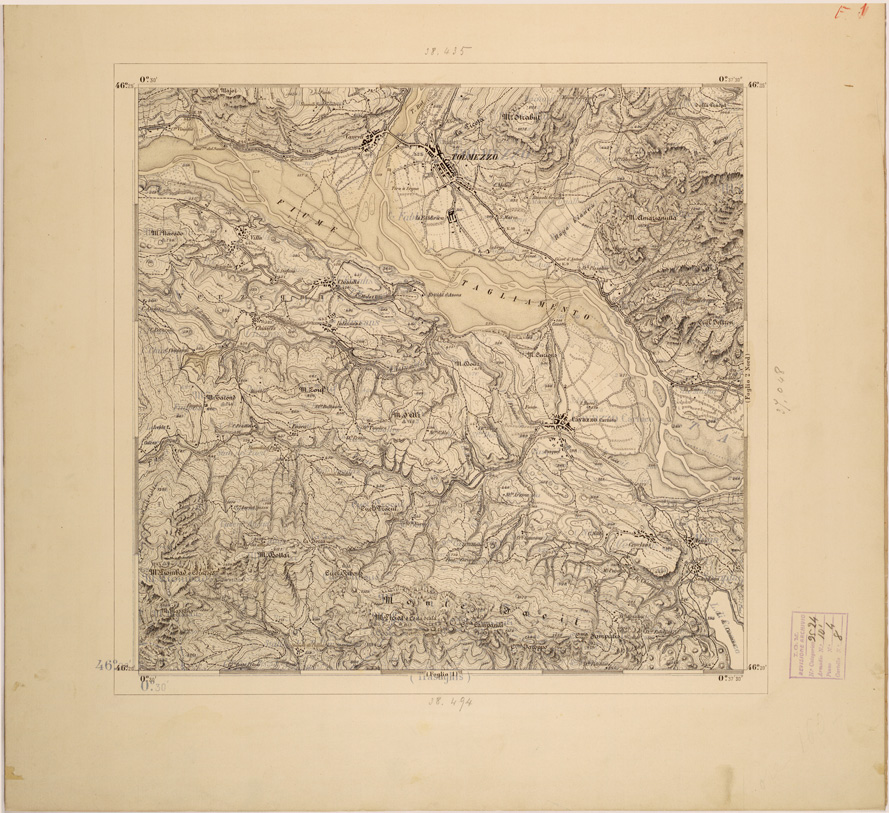 (N:27865) OSOPPO 1. (SE001652) Carte e stampe antiche: riproduzione a colori su carta (formato A1)