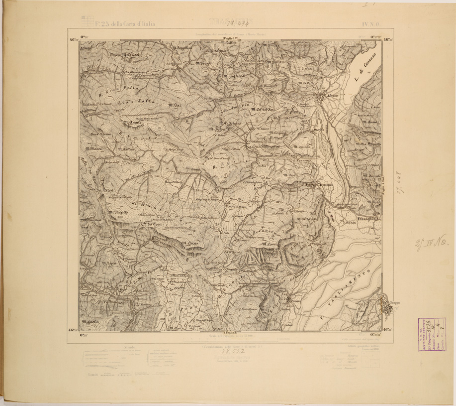 (N:27868) OSOPPO 4 TRASAGHIS  - IV N.O. (SE001655) Carte e stampe antiche: riproduzione a colori su carta (formato A1)