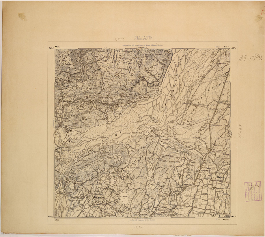 (N:27889) OSOPPO 7 MAJANO. (SE001658) Carte e stampe antiche: riproduzione a colori su carta (formato A1)