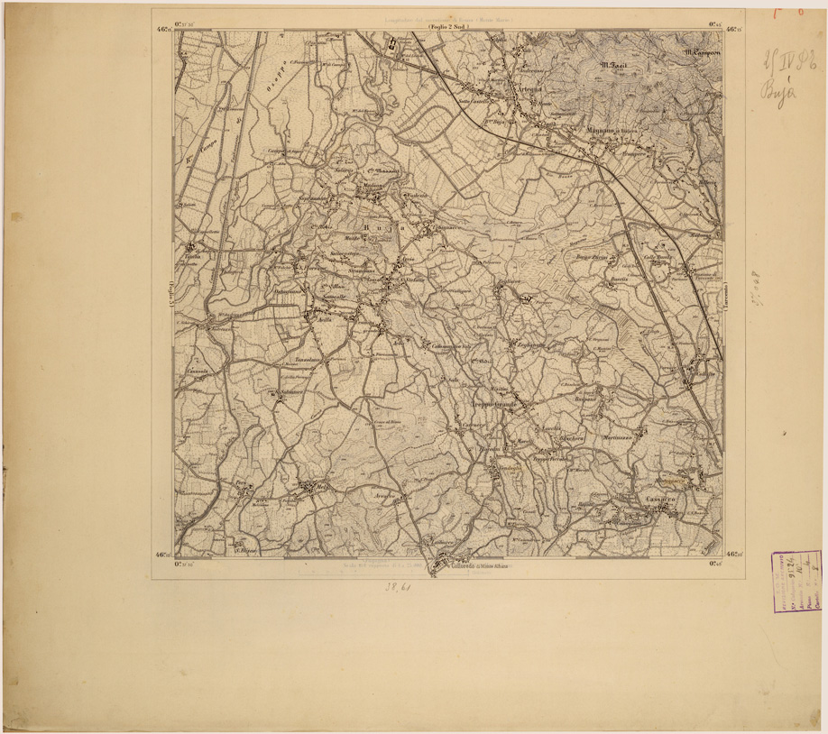 (N:27890) OSOPPO 8. (SE001659) Carte e stampe antiche: riproduzione a colori su carta (formato A1)