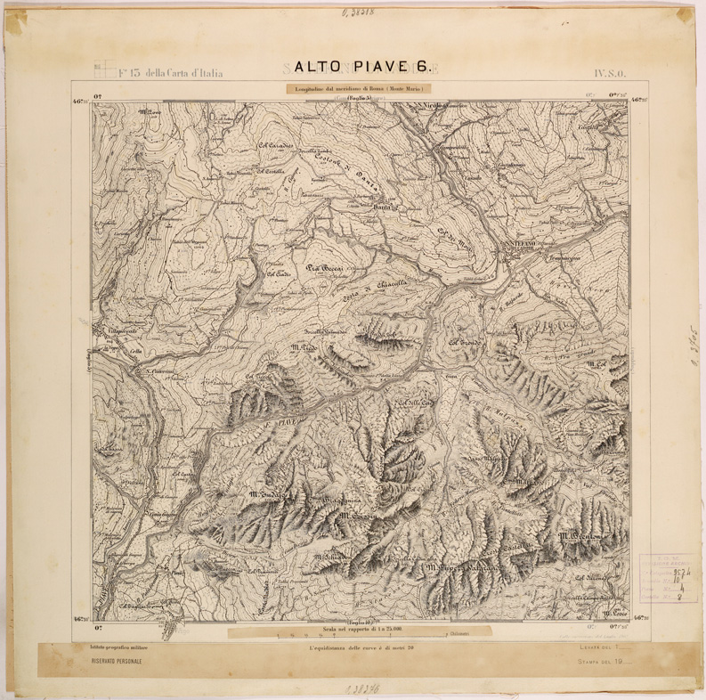 (N:27968) ALTO PIAVE 6. (SE001720) Carte e stampe antiche: riproduzione a colori su carta (formato A1)
