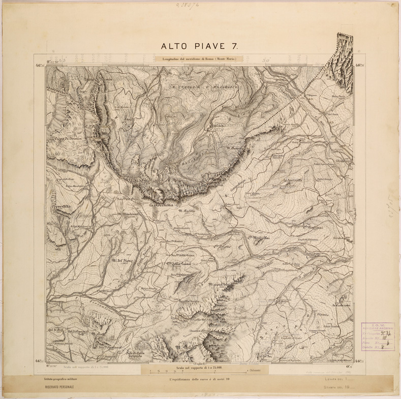 (N:27969) ALTO PIAVE 7. (SE001721) Carte e stampe antiche: riproduzione a colori su carta (formato A1)