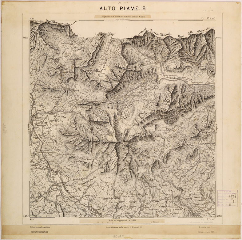 (N:27970) ALTO PIAVE 8. (SE001722) Carte e stampe antiche: riproduzione a colori su carta (formato A1)
