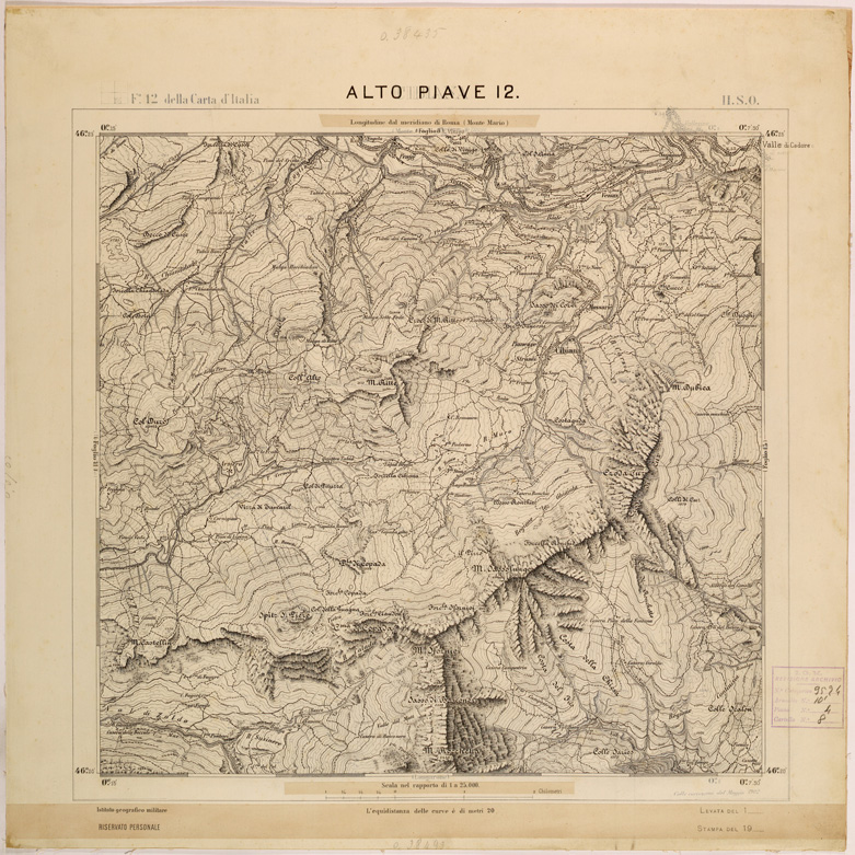 (N:27974) ALTO PIAVE 12. (SE001726) Carte e stampe antiche: riproduzione a colori su carta (formato A1)