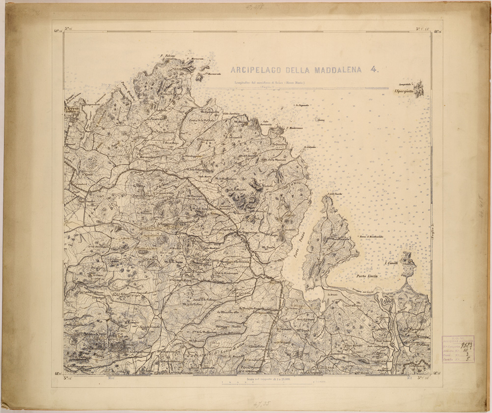 (N:28009) ARCIPELAGO DELLA MADDALENA 4. (SE001761) Carte e stampe antiche: riproduzione a colori su carta (formato A1)