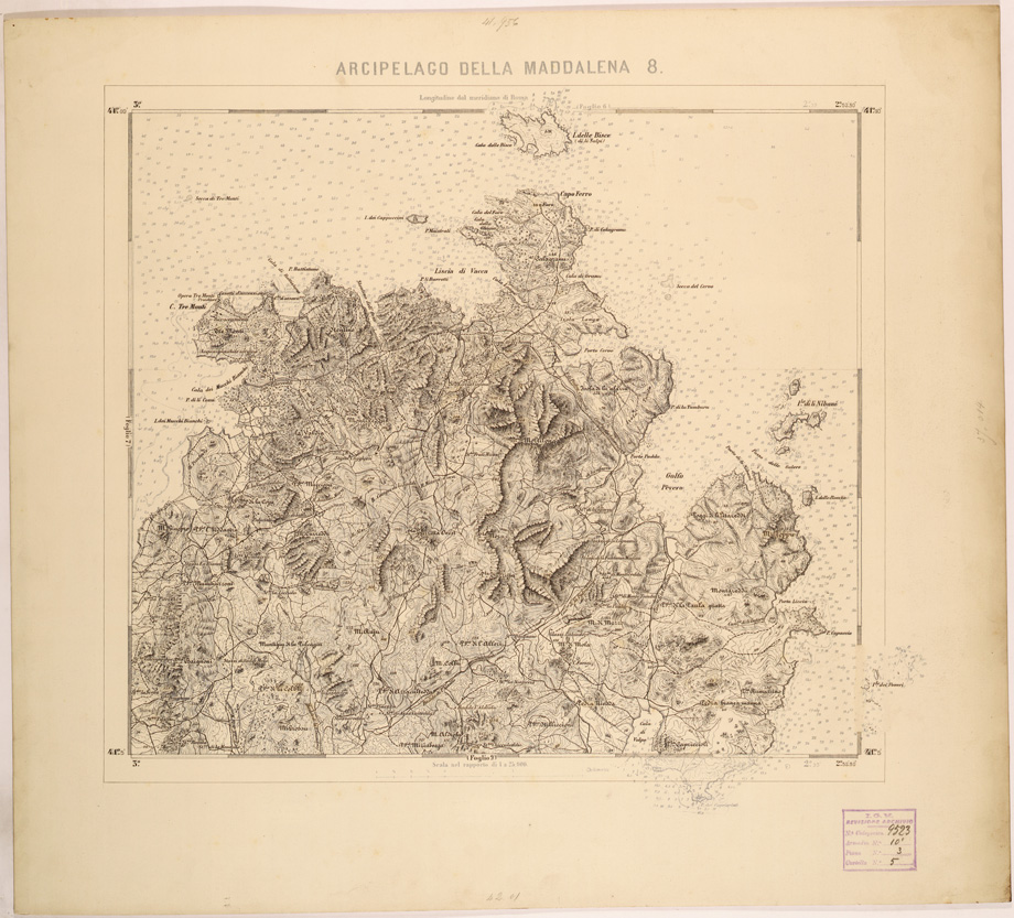 (N:28012) ARCIPELAGO DELLA MADDALENA 8. (SE001764) Carte e stampe antiche: riproduzione a colori su carta (formato A1)