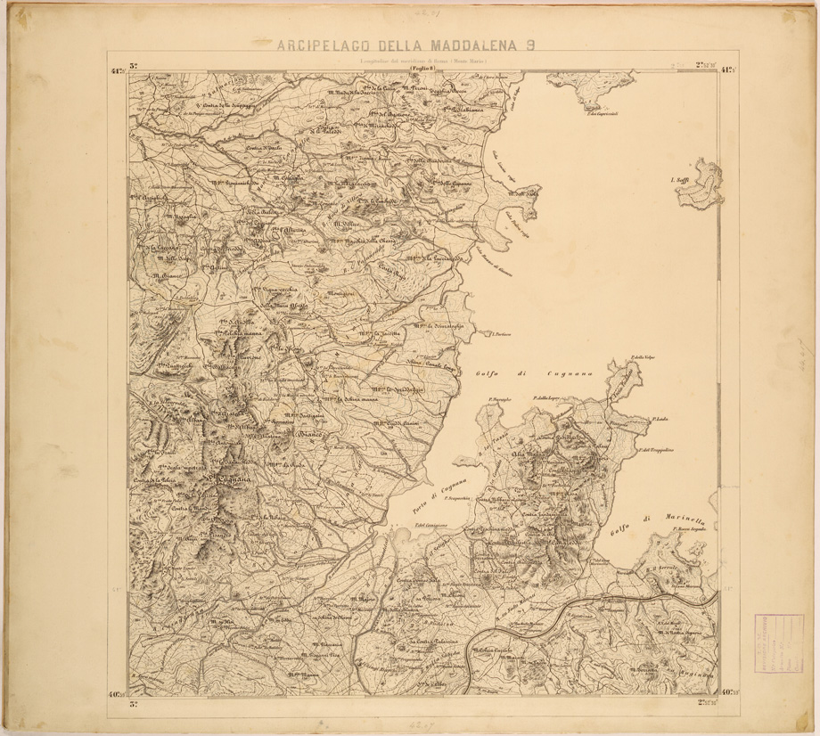 (N:28013) ARCIPELAGO DELLA MADDALENA 9. (SE001765) Carte e stampe antiche: riproduzione a colori su carta (formato A1)