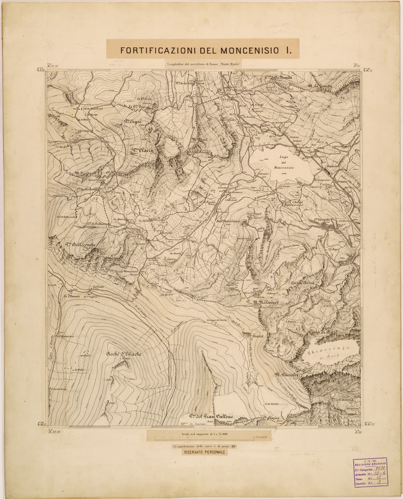 (N:28087) FORTIFICAZIONI DEL MONCENISIO - I. (SE001839) Carte e stampe antiche: riproduzione a colori su carta (formato A1)