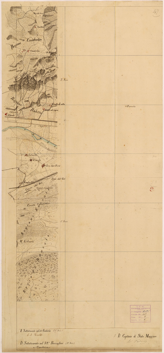 (N:28305) VALLE DORIA ( MONCENISIO - NOVALESA - VALLETTE - PELVO ) - FOGLIO 47 - 53 (SE001967) Carte e stampe antiche: riproduzione a colori su carta (formato A1)