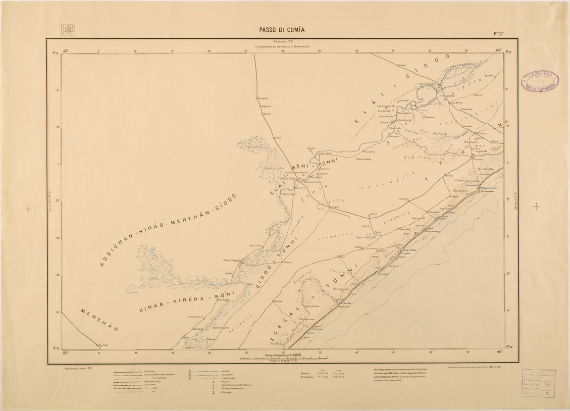 (N:28116) CARTA DELLA SOMALIA ITALIANA - FOGLIO 05 - PASSO DI COMIA (SE002024) Carte e stampe antiche: riproduzione a colori su carta (formato A1)