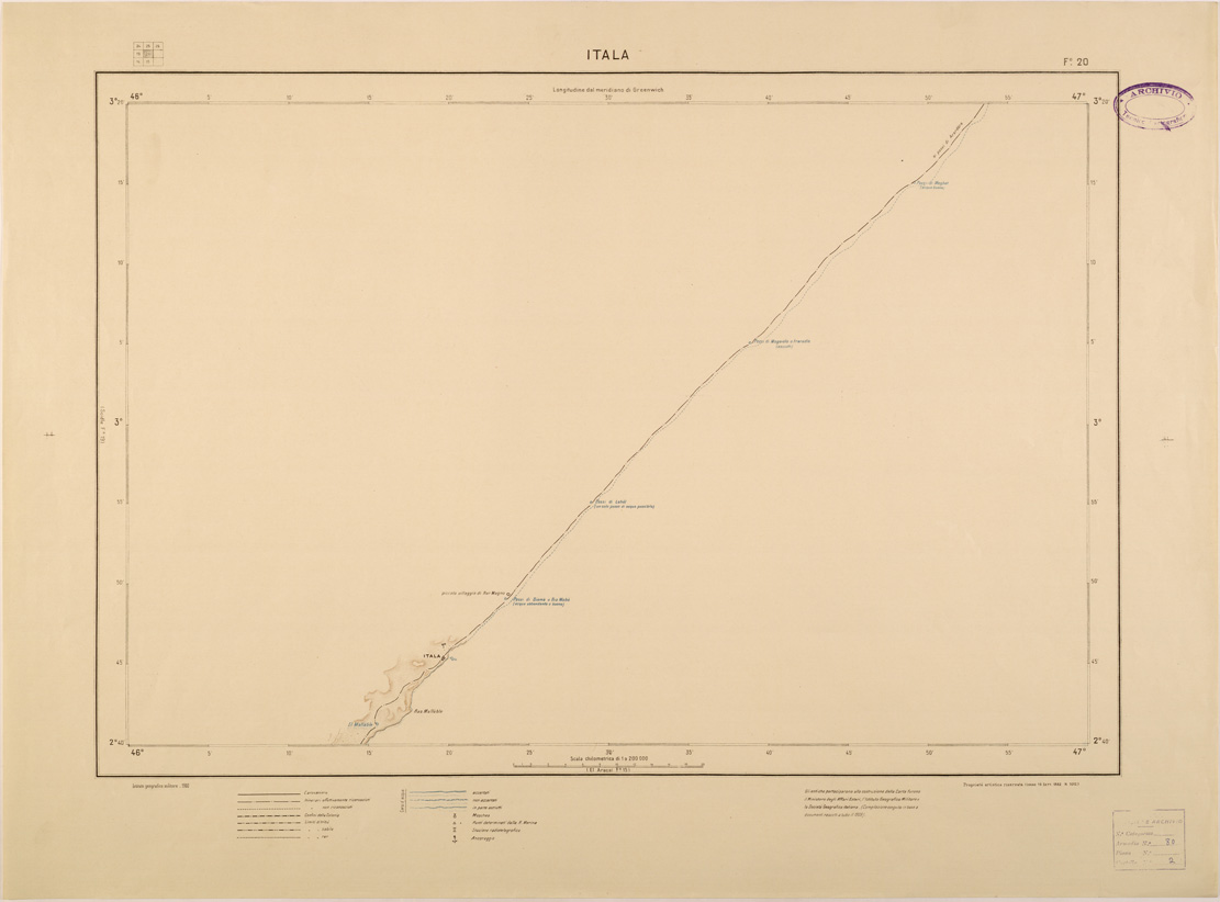 (N:28126) CARTA DELLA SOMALIA ITALIANA - FOGLIO 20 - ITALA (SE002032) Carte e stampe antiche: riproduzione a colori su carta (formato A1)