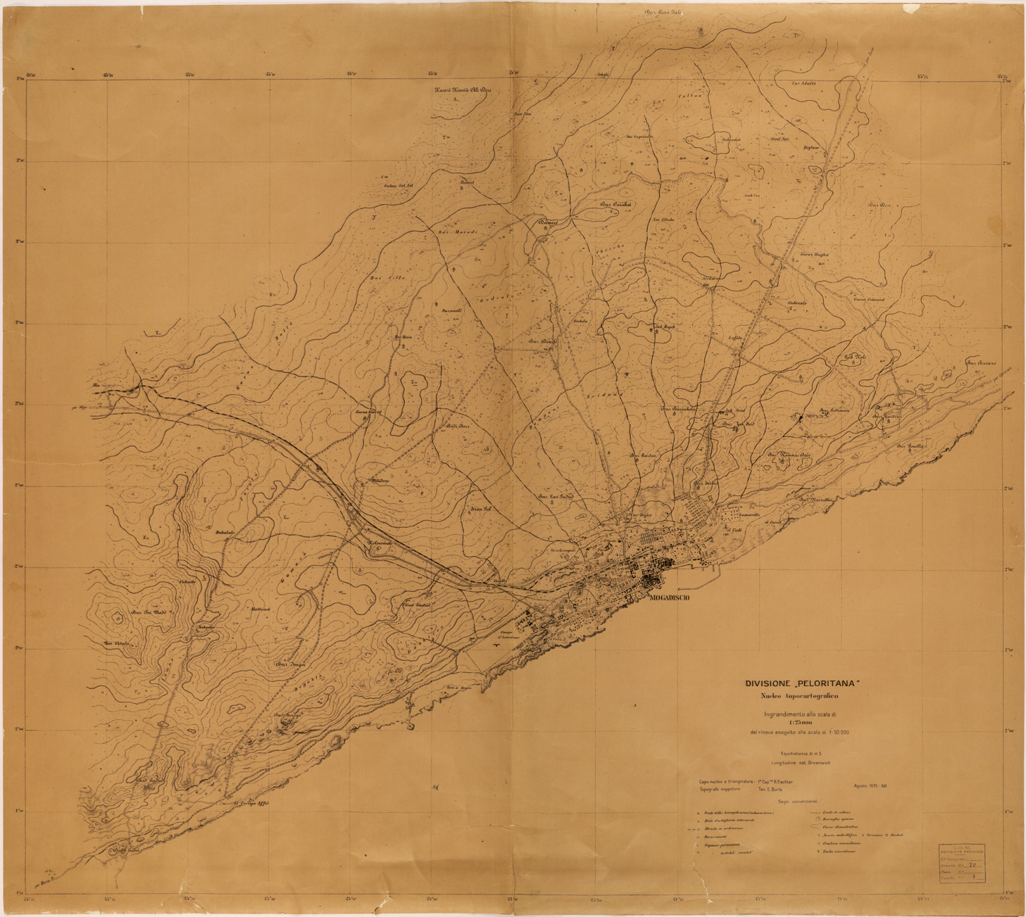 (N:28204) MOGADISCIO (SE002070) Carte e stampe antiche: riproduzione a colori su carta (formato A1)