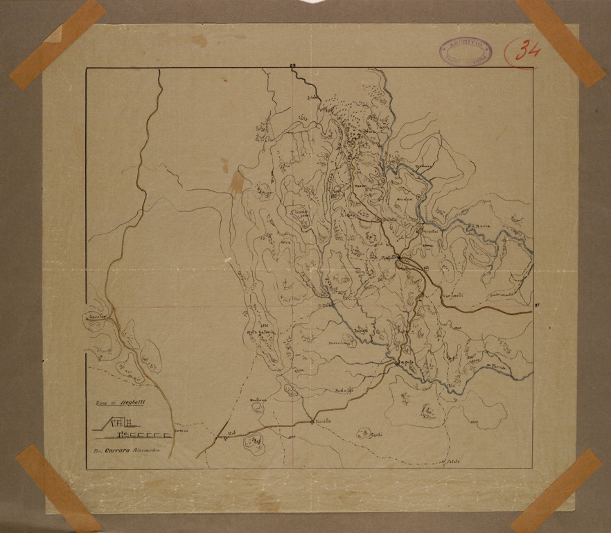 (N:28289) ZONA DI NEGHELLI (SE002111) Carte e stampe antiche: riproduzione a colori su carta (formato A1)