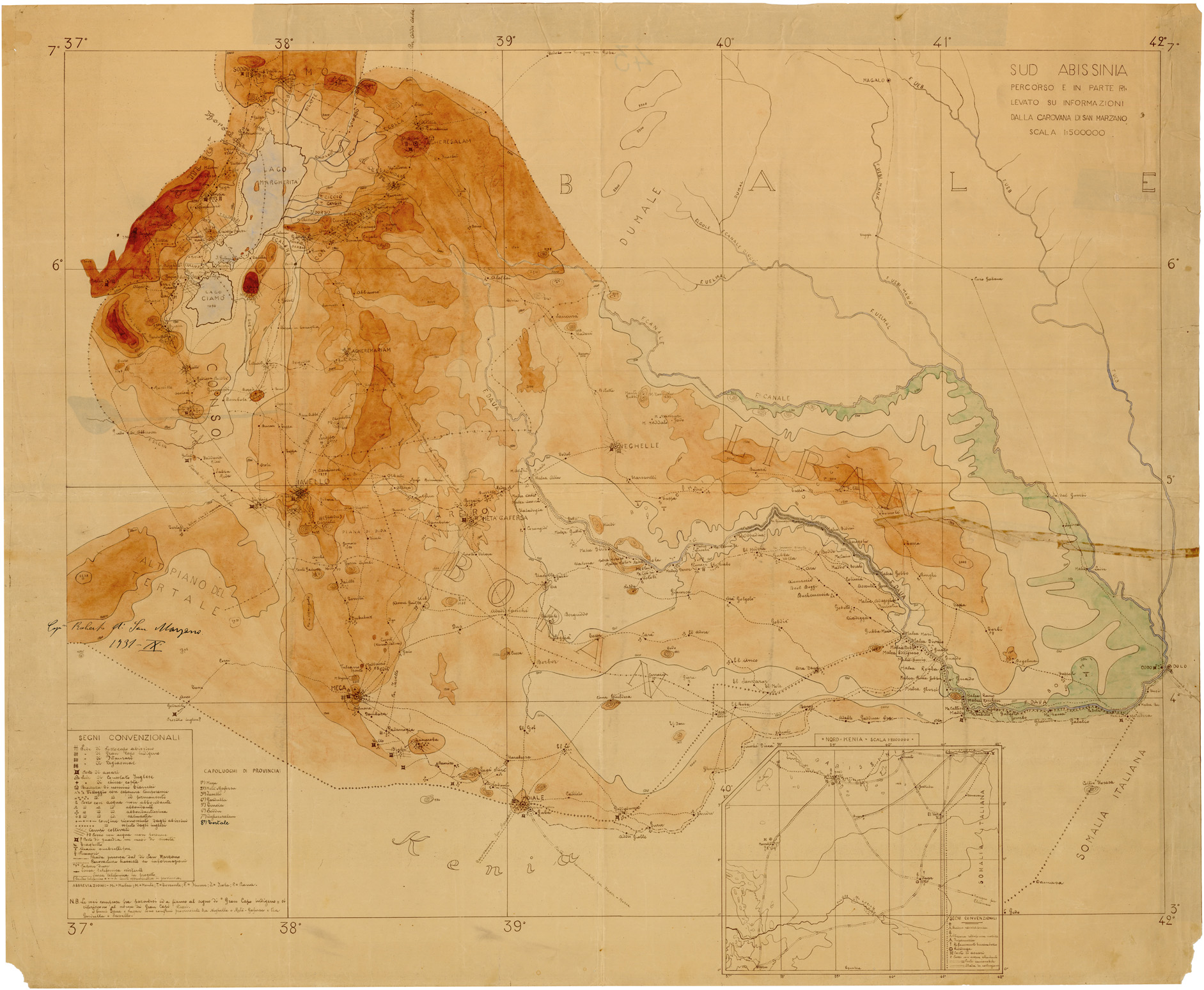 (N:28326) SUD ABISSINIA (SE002143) Carte e stampe antiche: riproduzione a colori su carta (formato A1)