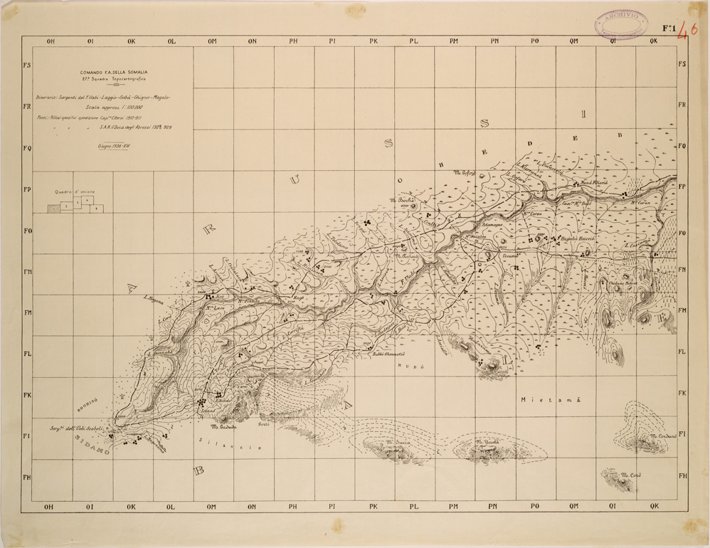 (N:28353) ITINERARIO SORGENTI DEL FIUME UABI LAGGIO GOBA' GHIGNER MAGALO - FOGLIO 1 (SE002153) Carte e stampe antiche: riproduzione a colori su carta (formato A1)
