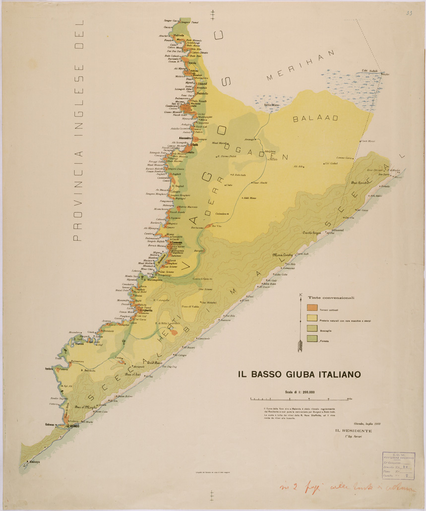 (N:28420) IL BASSO GIUBA ITALIANO - FOGLIO 2 (SE002184) Carte e stampe antiche: riproduzione a colori su carta (formato A1)