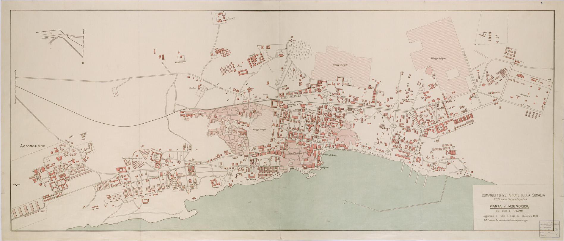 (N:28425) PIANTA DI MOGADISCIO (SE002186) Carte e stampe antiche: riproduzione a colori su carta (formato A1)