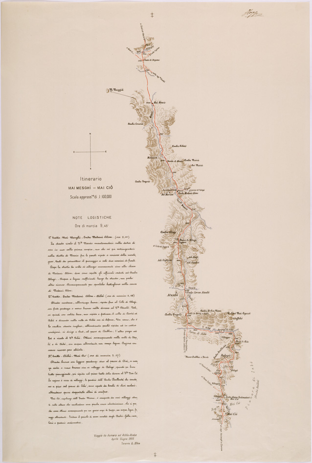 (N:28412) ITINERARIO MAREB ADDIS ABEBA - SEZIONE 05 - MAI MESGHI MAI CIO (SE002221) Carte e stampe antiche: riproduzione a colori su carta (formato A1)