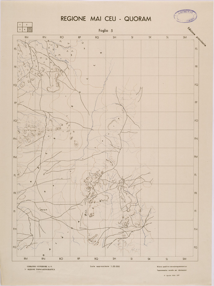 (N:28554) REGIONE MAI CEU - QUORAM - FOGLIO 5. (SE002309) Carte e stampe antiche: riproduzione a colori su carta (formato A1)