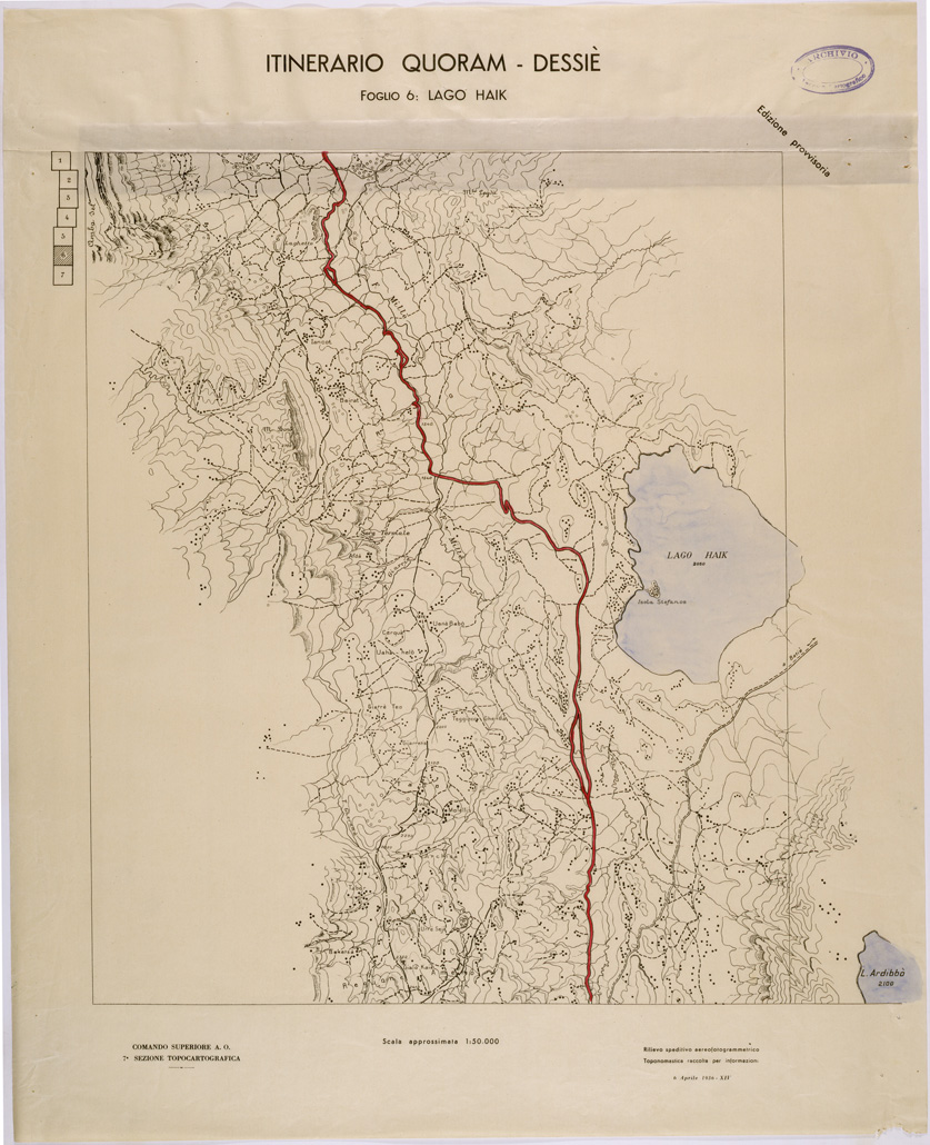 (N:28578) ITINERARIO QUORAM - DESSIE' - FOGLIO 6. (SE002323) Carte e stampe antiche: riproduzione a colori su carta (formato A1)