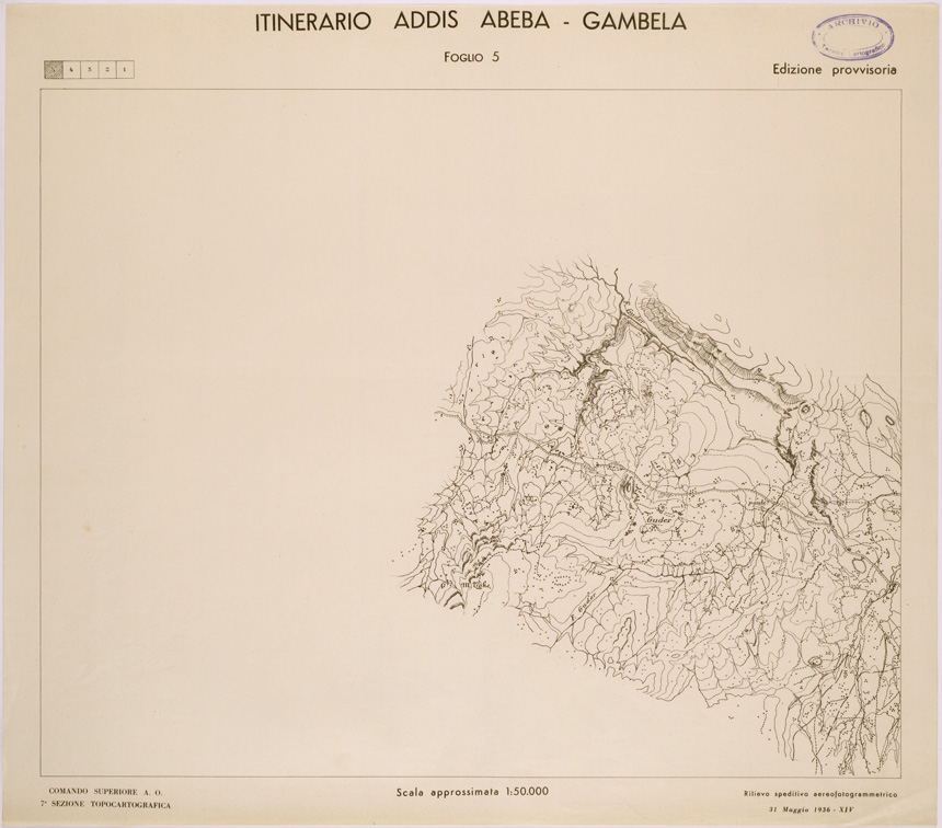 (N:28486) ITINERARIO ADDIS ABEBA GAMBELA FOGLIO 5 (SE002345) Carte e stampe antiche: riproduzione a colori su carta (formato A1)