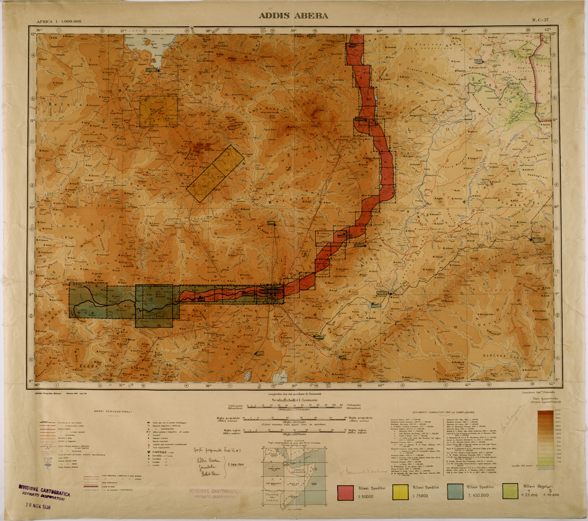 (N:28692) AFRICA ORIENTALE ITALIANA FOGLIO N C 37 ADDIS ABEBA (SE002436) Carte e stampe antiche: riproduzione a colori su carta (formato A1)
