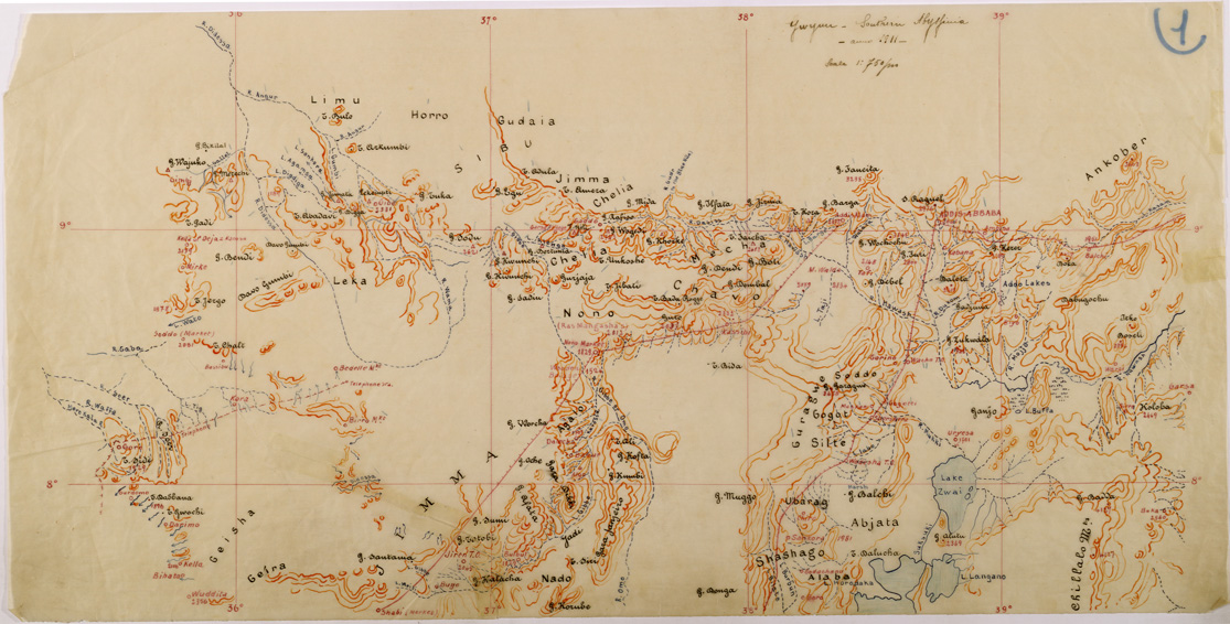 (N:28797) SUD ABISSINIA ( GWYNN ) LUCIDO 1 (SE002476) Carte e stampe antiche: riproduzione a colori su carta (formato A1)
