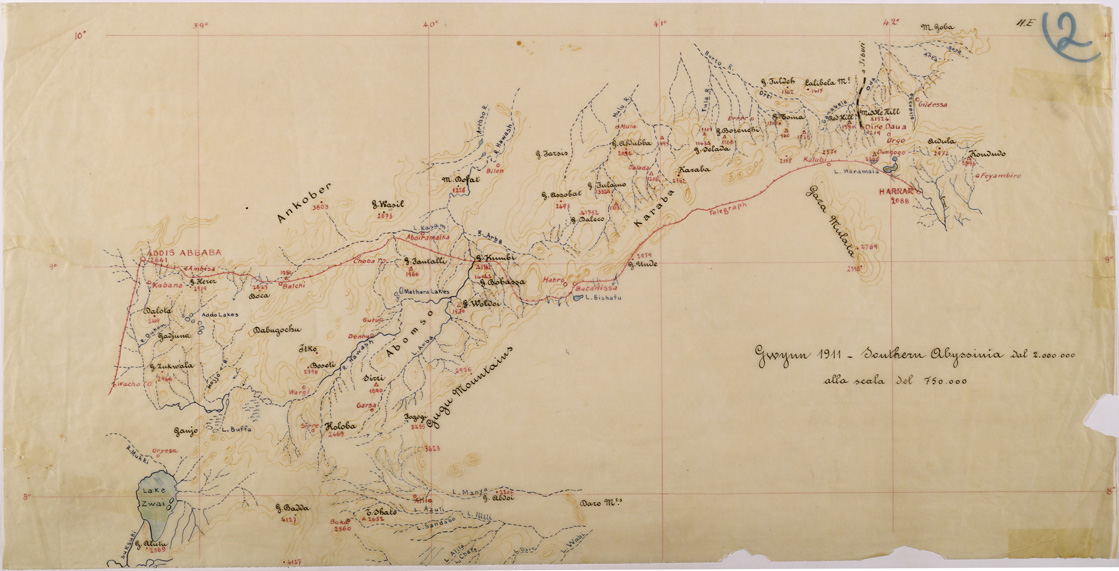 (N:28798) SUD ABISSINIA ( GWYNN ) LUCIDO 2 (SE002477) Carte e stampe antiche: riproduzione a colori su carta (formato A1)