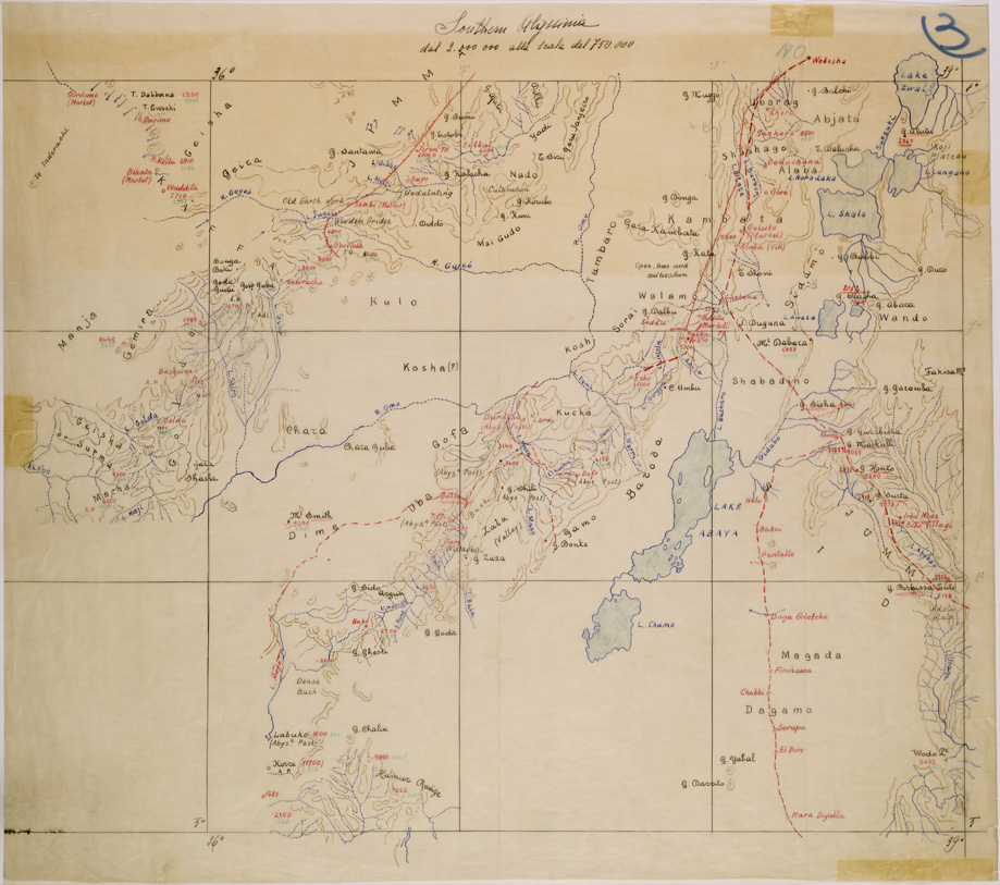 (N:28799) SUD ABISSINIA ( GWYNN ) LUCIDO 3 (SE002478) Carte e stampe antiche: riproduzione a colori su carta (formato A1)