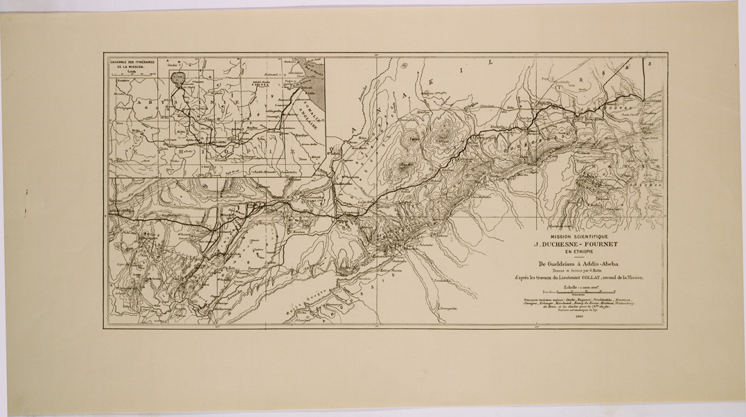 (N:28865) GUELDEISSA ADDIS ABEBA (MISSIONE SCIENTIFICA DUCHESNE FOURNET) (SE002503) Carte e stampe antiche: riproduzione a colori su carta (formato A1)