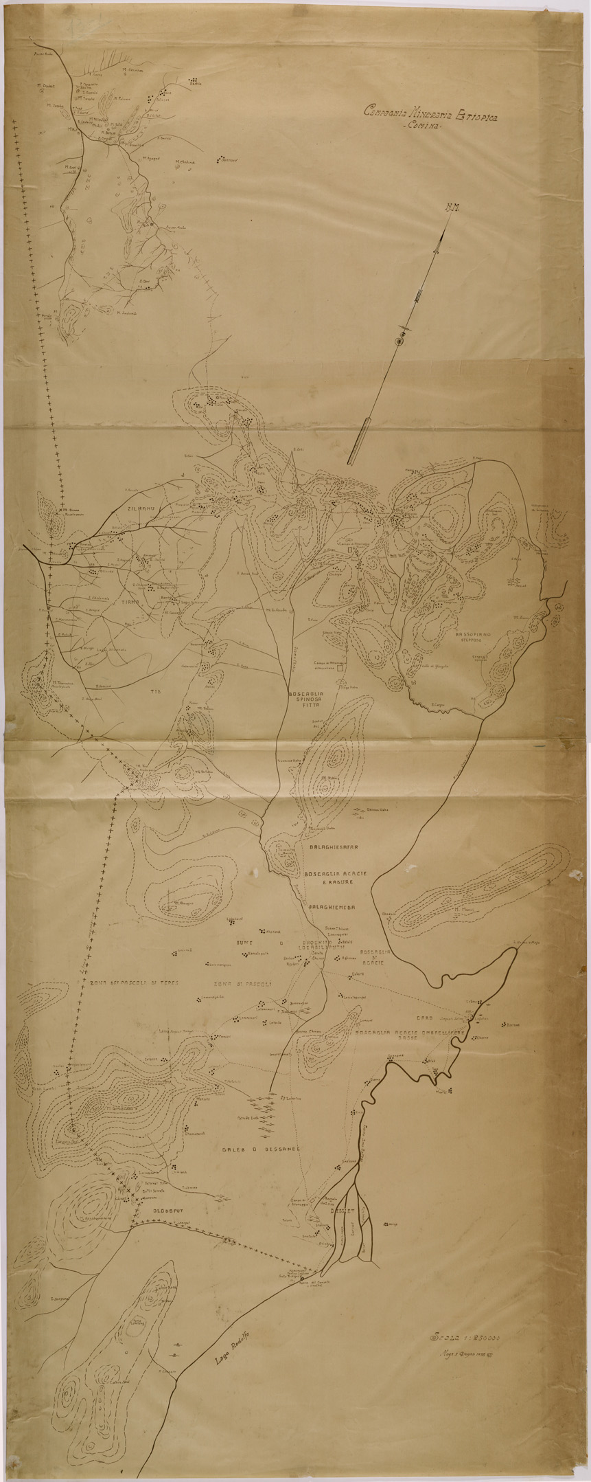 (N:28666) SUD-OVEST DI MAGI. (SE002550) Carte e stampe antiche: riproduzione a colori su carta (formato A1)