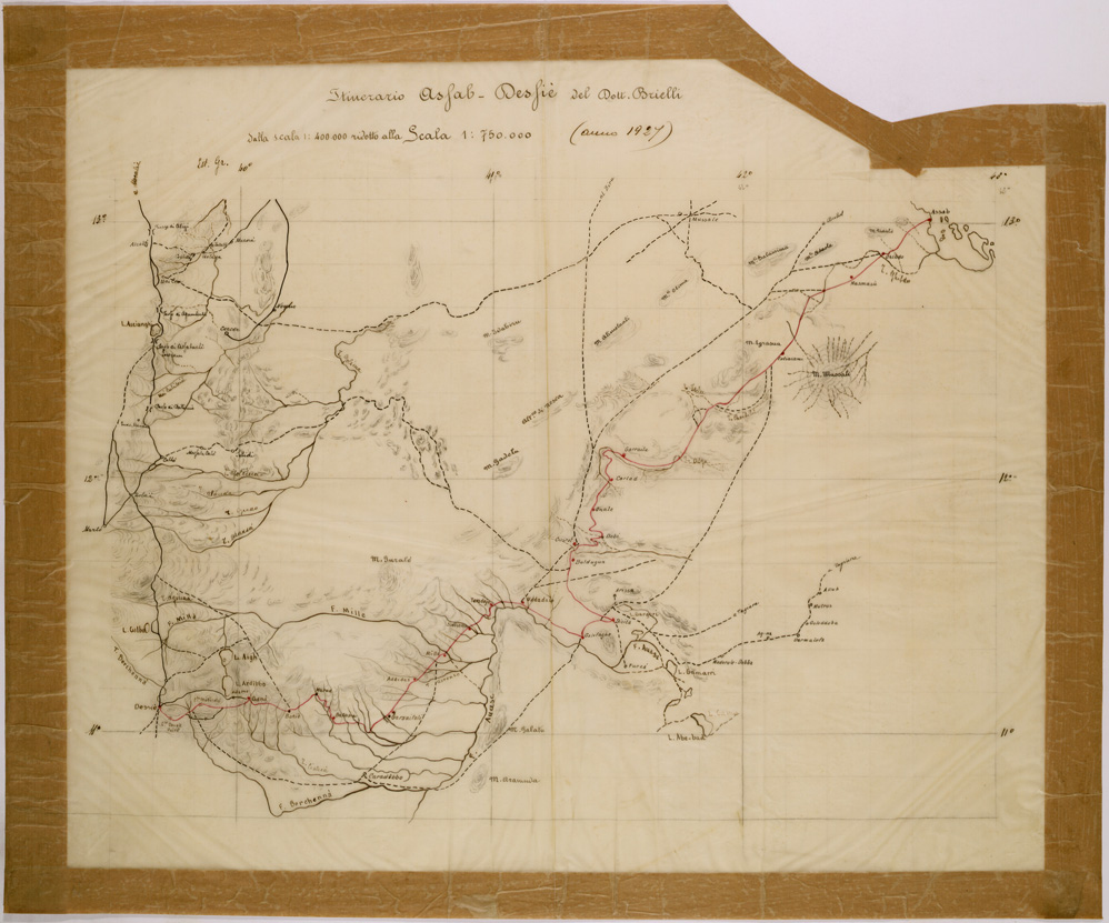 (N:28694) ITINERARIO ASSAB - DESSIE'. (SE002575) Carte e stampe antiche: riproduzione a colori su carta (formato A1)