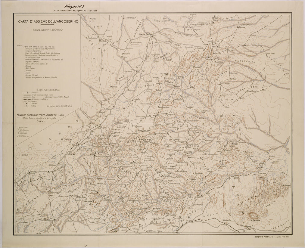 (N:28699) CARTA D'ASSIEME DELL'ANCOBERINO. (SE002579) Carte e stampe antiche: riproduzione a colori su carta (formato A1)