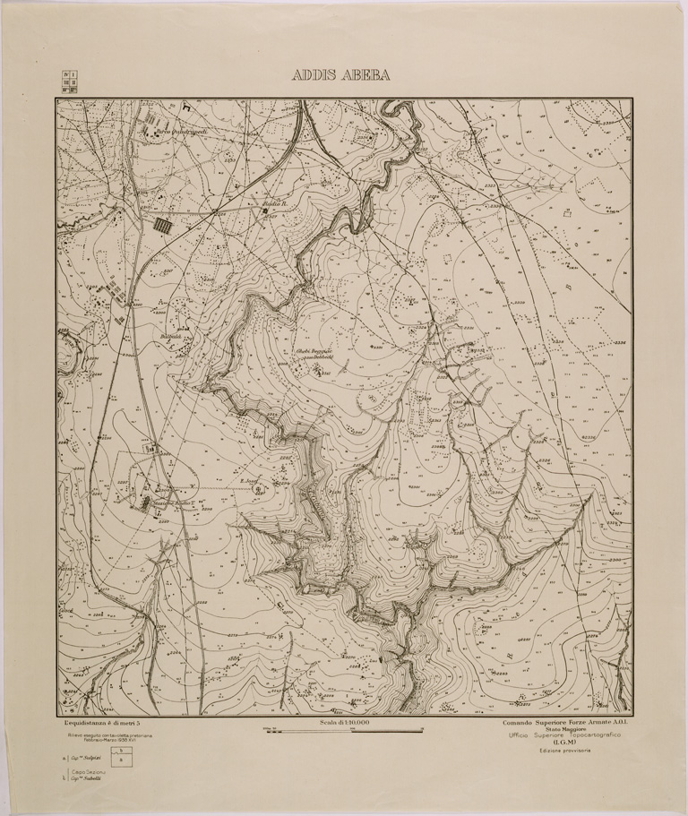 (N:28713) ADDIS ABEBA - FOGLIO 5 II BIS. (SE002585) Carte e stampe antiche: riproduzione a colori su carta (formato A1)