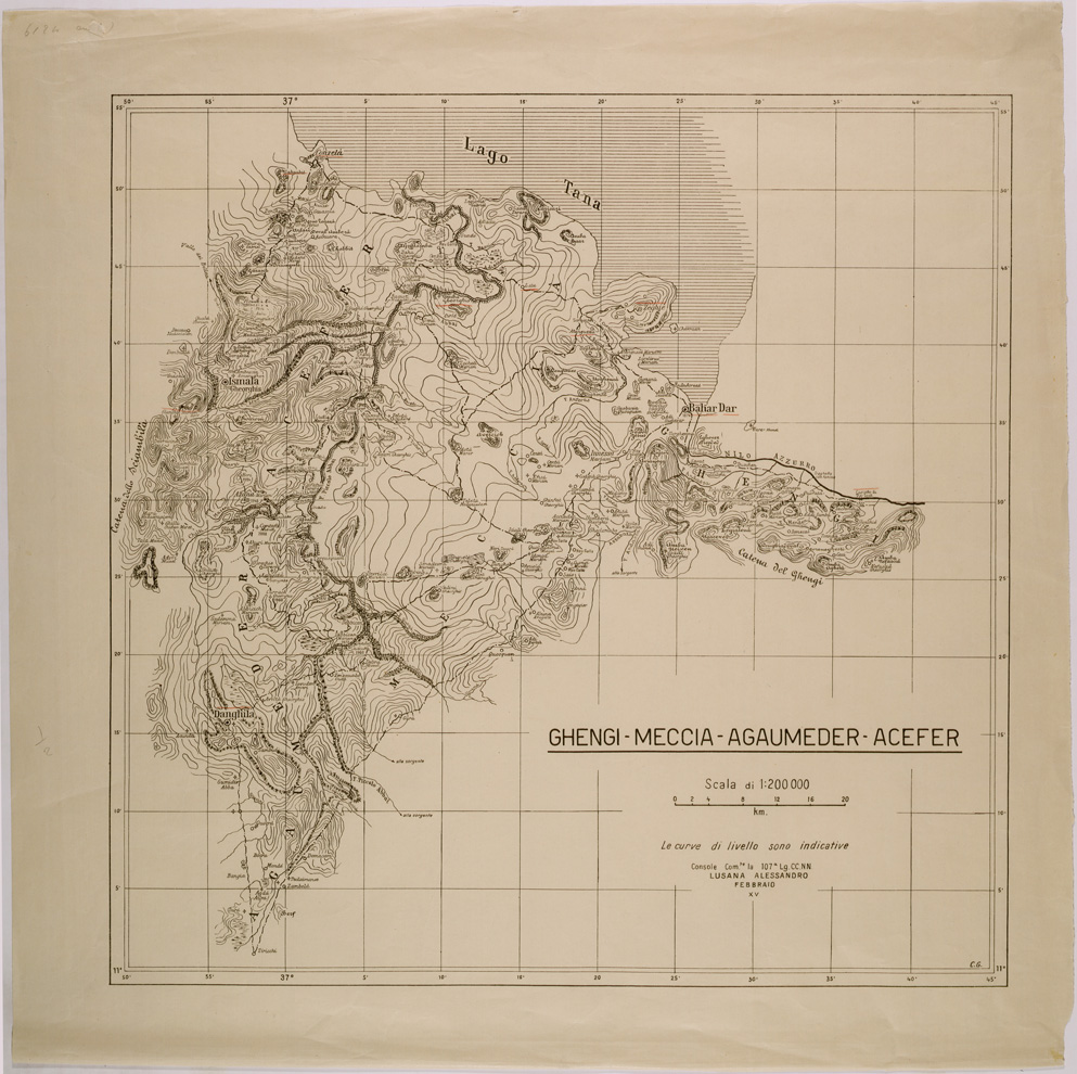 (N:28727) GHENGI - MECCIA - AGAUMEDER - ACEFER. (SE002599) Carte e stampe antiche: riproduzione a colori su carta (formato A1)