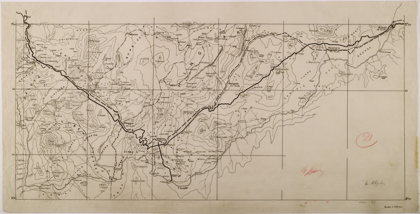 (N:28731) ZONA A EST DI ADDIS ABEBA - LUCIDO 3. (SE002603) Carte e stampe antiche: riproduzione a colori su carta (formato A1)
