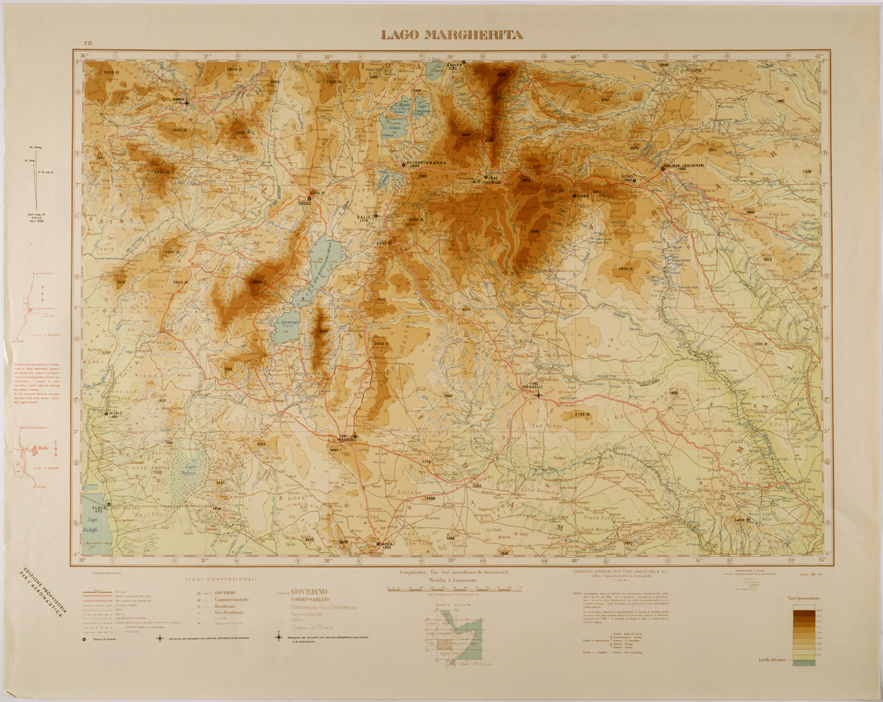 (N:28743) LAGO MARGHERITA - FOGLIO IX. (SE002615) Carte e stampe antiche: riproduzione a colori su carta (formato A1)