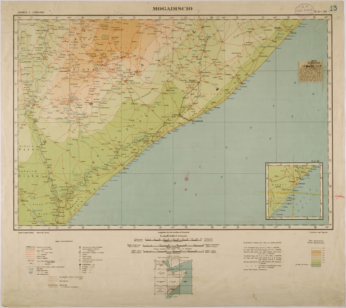 (N:28788) MOGADISCIO. (SE002634) Carte e stampe antiche: riproduzione a colori su carta (formato A1)