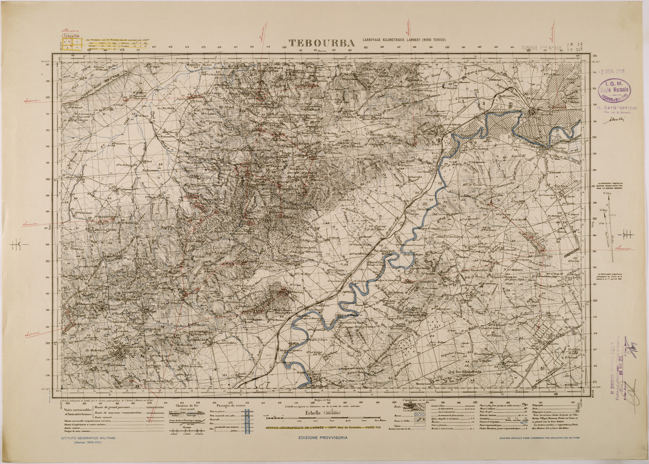 (N:28816) TEBOURBA. (SE002655) Carte e stampe antiche: riproduzione a colori su carta (formato A1)
